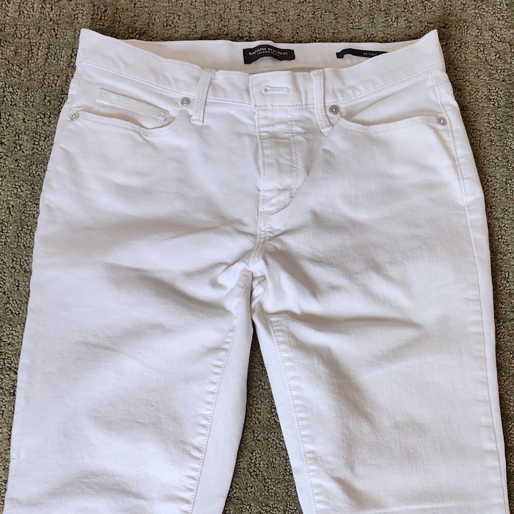 Banana Republic Stay White Skinny Jeans, Size 27 Long